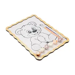 Картина по номерах "Ведмедик" PuzzleOK Puz-22942 формат А4 пензлик, фарби, кріплення для стіни - мініатюра 2