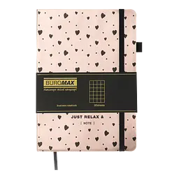 Блокнот діловий Buromax Relax А5 96 арк. в клітинку обкладинка зі штучної шкіри рожеве золото (BM.295101-10) - мініатюра 2