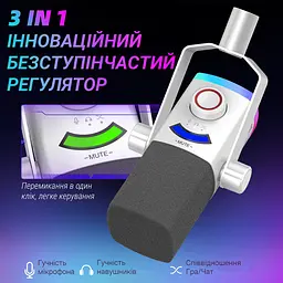 Мікрофон динамічний Fifine AM8PROTW USB/XLR White (AM8PROTW) - мініатюра 12