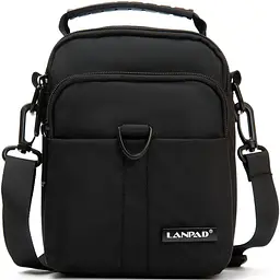 Сумка чоловіча Lanpad через плече Чорна (LAN7685 black) - мініатюра 1