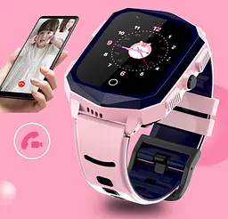 Смарт годинник для дітей F60 з GPS, відеодзвінками, 4G SIM-картою та кнопкою SOS Чорний - мініатюра 6