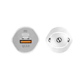 Автомобільний зарядний пристрій Aspor A901 (QC3.0/18W) LED + USB кабель Micro- білий - мініатюра 3
