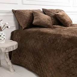 Покривало ТЕП полуторне Velour Ромб круглий 4-00515-22403 150х210 см коричневе