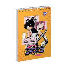 Блокнот пруж. A6 80арк. кліт. Anime. Tokyo 151964/Yes/(6)(210)