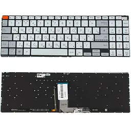 Клавіатура для ноутбука ASUS (X7600 series), rus, silver, без кадру, підсвічування клавіш