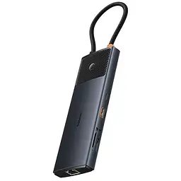 Перехідник HUB Baseus Metal Gleam II OS 10in1 Dual Display (B00061800123-01) Cosmic Black - мініатюра 2