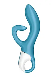 Вібратор-кролик із потрійним відростком Satisfyer Embrace me Turquoise, 2 мотори, діаметр 3,6 см - мініатюра 2