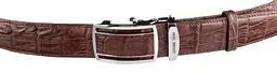 Ремінь-автомат з натуральної шкіри крокодила (каймана) коричневий CROCODILE LEATHER 18235 120 см - мініатюра 2