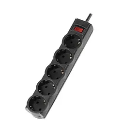 Мережевий фільтр-подовжувач LogicPower PPREMIUM LPX5 Black, 5 розеток, 5 м, 3520 Вт - мініатюра 3