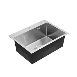 Кухонна мийка Kroner KRP Derby - 5843HM Brush (2,5/0,5 мм) CV027235, Нержавіюча сталь - мініатюра 3