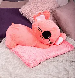 Дитяча м'яка іграшка "Коала" L1129(Pink) іграшка з пледом розмір 50 см - мініатюра 8