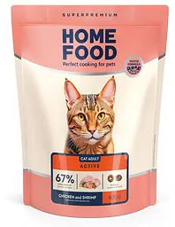 Корм для активних котів Home Food з курочкою та креветкою 0,4кг