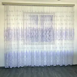Фатиновий тюль на тасьмі з вишивкою білого кольору 2,7м на 5м. ALBO pbe0052383
