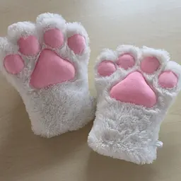 Косплей Рукавички Лапи Кішки Білі Cosplay Cat Paws Gloves White P CCPGW - мініатюра 2