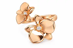 Золота жіноча каблучка Jewellery Continent "Квіти" з діамантами 19 (К-0895) - мініатюра 2