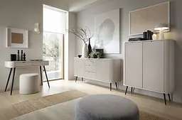 Комод Perfect Home Зова / Zova 2-дверний з 3 шухлядами і чорними ніжками KSZ168 Кашемір (PFH-091281) - мініатюра 7