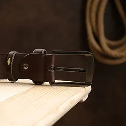 Добротний шкіряний ремінь для чоловіків 20707 Vintage коричневий 118 см - мініатюра 7