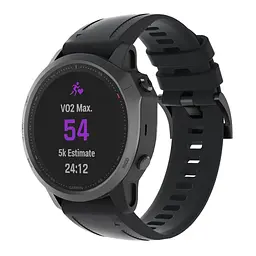 Силіконовий ремінець на смарт годинник Garmin 42,43 mm, Silicone, black, зі зручною застібкою, на фітнес браслет, ArmorStandart (ARM60799)