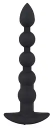 Анальний ланцюжок з вібрацією Black Velvets Rechargeable Beads 21 см (чорний)