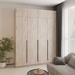 Шафа 4-дверна з антресоллю MebelStar Оскар ДСП BL-B, стандарт 200x52x260 см Аляска сірий (MBS-5049)