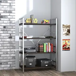 Стелаж офісний низький L-125 Loft Design Сріблястий (Венге Луізіана)