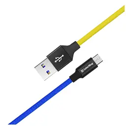 Дата кабель USB 2.0 AM to Micro 5P 1.0m National ColorWay (CW-CBUM052-BLY) - мініатюра 3