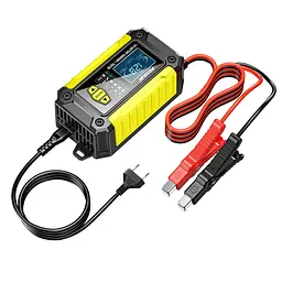 Імпульсний зарядний пристрій 12V/6A автомобільний АКБ Foxsur FTC-1206 Тестер автомобільних акумуляторів Yellow (19441)