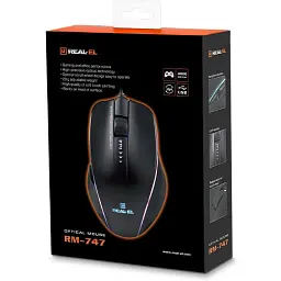 Мишка REAL-EL RM-747 USB Black (EL123200028) - мініатюра 7