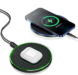 Бездротова зарядка FDGAO 20W для iPhone, Samsung, AirPods, ультратонка Qi-панель - мініатюра 8