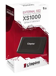 Зовнішній SSD накопичувач, 1Tb, Kingston XS1000, Black, Type-C 3.2 (Gen 2), 1050 / 1000 Мб/с (SXS1000/1000G) - мініатюра 3