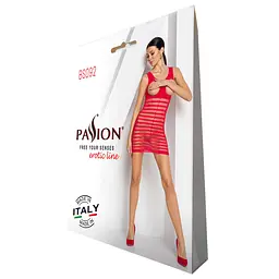 Бодістокінг-сукня з відкритими грудями Passion BS092 red - мініатюра 4