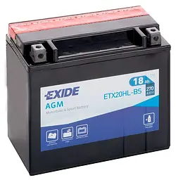 Мото акумулятор EXIDE AGM 6СТ-18Ah АзЕ 12В 270А (EN) ETX20HL-BS