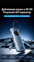 Док-станція Vention хаб 5-в-1 з підключенням USB-C вихід HDMI до 8K 30 Гц для даних 1 USB-C та 2 USB-A до 5 Гбіт/с вхід живлення USB-C PD до 100 Вт сірий (TQXHB) - мініатюра 13