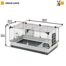 Клітка для кроликів та морських свинок Ferplast Krolik Large сіра 100x60x52 см 57070517 - мініатюра 2