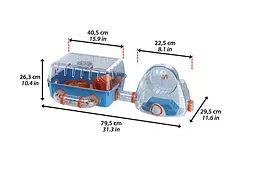 Клітка для хом'яків Ferplast Combi 2 з міні-спортзалом синя 79.5х29.5х26.3 см 57932599 - мініатюра 2