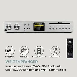 Підсилювач ресивер Auna HiFi CD Silver Star Internet/DAB+/FM CD WiFi (10036446) - мініатюра 6
