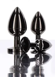 Анальна пробка Taboom Butt Plug With Diamond Jewel M, 8,5 см (чорний) - мініатюра 4