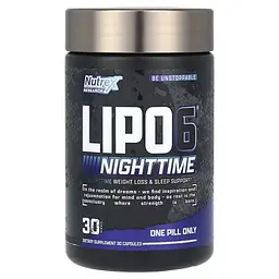 Жироспалювач Nutrex Research Lipo-6 NightTime, 30 капсул
