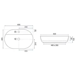 Умивальник Rea Aura 60,5x40,5 white (REA-U7900) - мініатюра 5