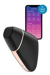 Стимулятор Satisfyer Love Triangle Вакуумний кліторальний з вібрацією, 14.5х5.6 см чорний