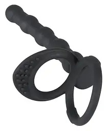 Насадка для підвійного проникнення Black Velvets Cock & Ball ring Black Velvets 42-05335560000 88966 - мініатюра 6