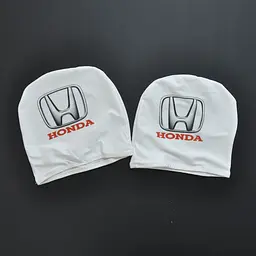 Чохли для підголівників Універсальні Honda Білі Кольоровий логотип 2 шт - мініатюра 2