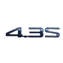 Емблема напис 4.3S для BYD чорний глянець 50×20 мм пластик (на скотчі)