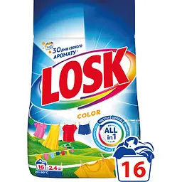 Пральний порошок Losk Color для кольорових речей 2.4 кг, 16 циклів прання