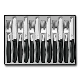 Набір кухонний Victorinox SwissClassic Table Set 12шт з чорн. ручкою (6 ножів, 6 віделок)