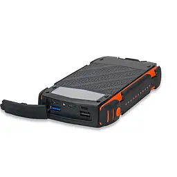 Повербанк з сонячною панеллю 30000mAh Power Bank Kraft TPB-1830SLP Orange 18W QC2.0 LED-ліхтар (43-00040)
