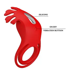 Ерекційне кільце - Pretty Love Vibrant Penis Ring Ruben Red - мініатюра 4