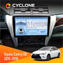 Штатна магнітола Toyota Camry 2015-2018 Cyclone C10-012 4x64, DSP, 4G Cyclone (НФ-00007765)