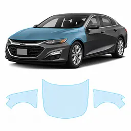 Антигравійна захисна бронеплівка за лекалами для Chevrolet Malibu IX facelift 2019-2024 - капот і передні крила
