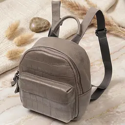 Жіночий компактний рюкзак з натуральної шкіри Vintage 22435 сірий